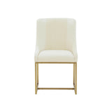 TOV Lisa Cream Pleated Velvet Dining Chair