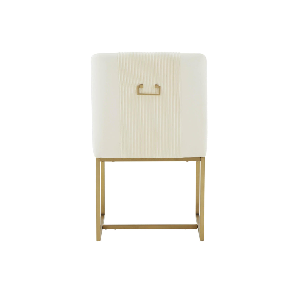 TOV Lisa Cream Pleated Velvet Dining Chair