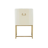 TOV Lisa Cream Pleated Velvet Dining Chair