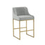 TOV Lisa Grey Pleated Velvet Counter Stool