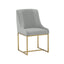 TOV Lisa Grey Pleated Velvet Dining Chair