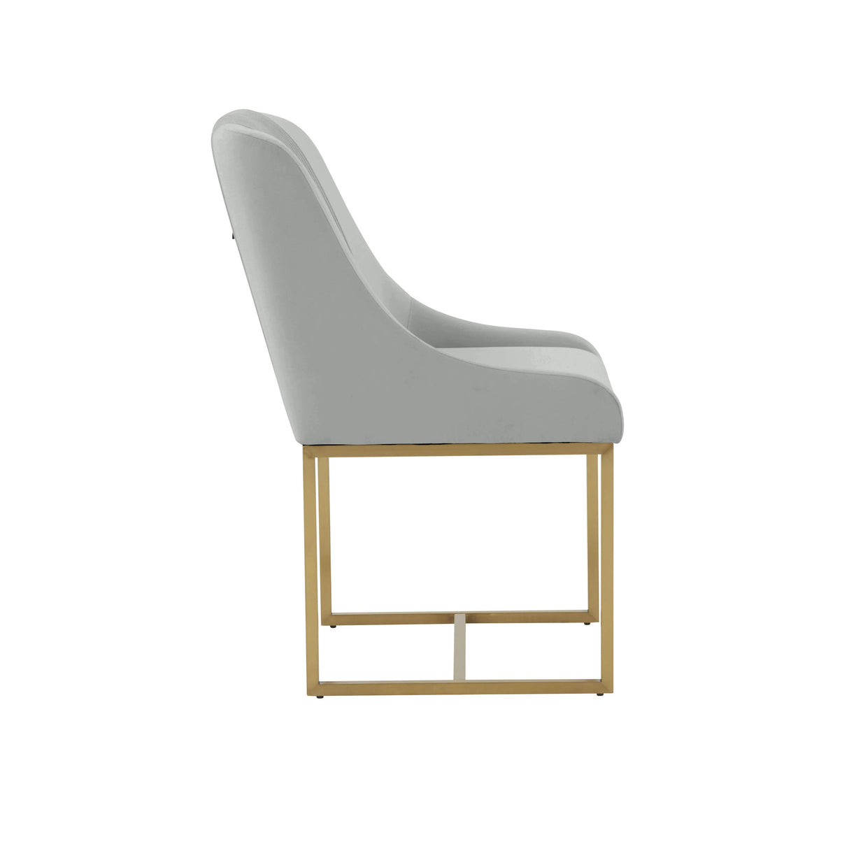 TOV Lisa Grey Pleated Velvet Dining Chair