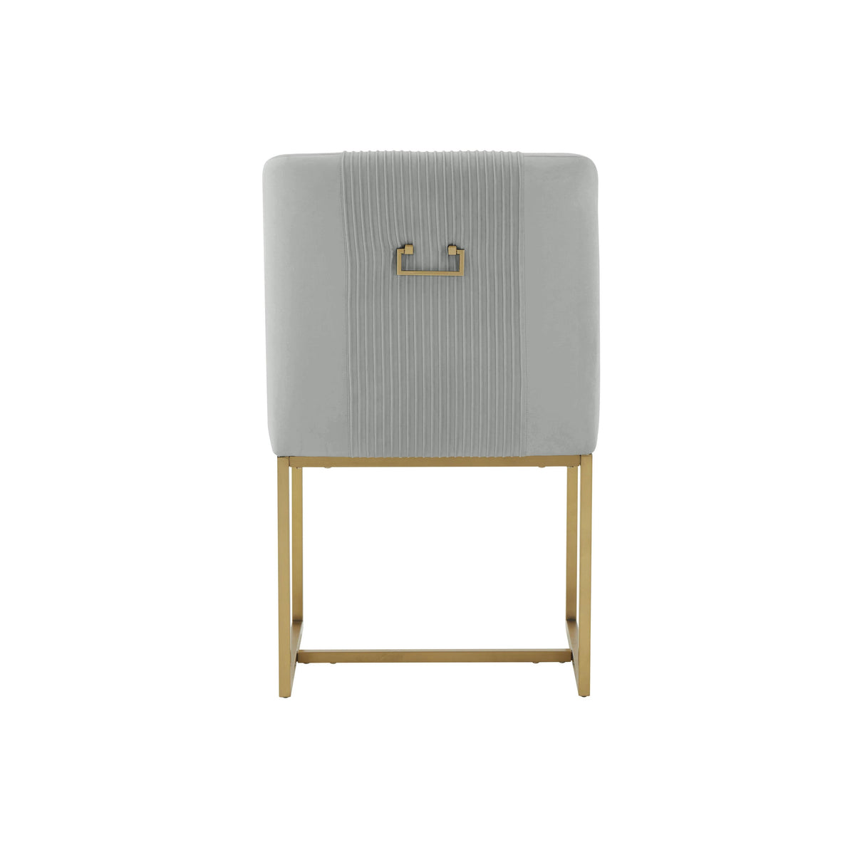 TOV Lisa Grey Pleated Velvet Dining Chair