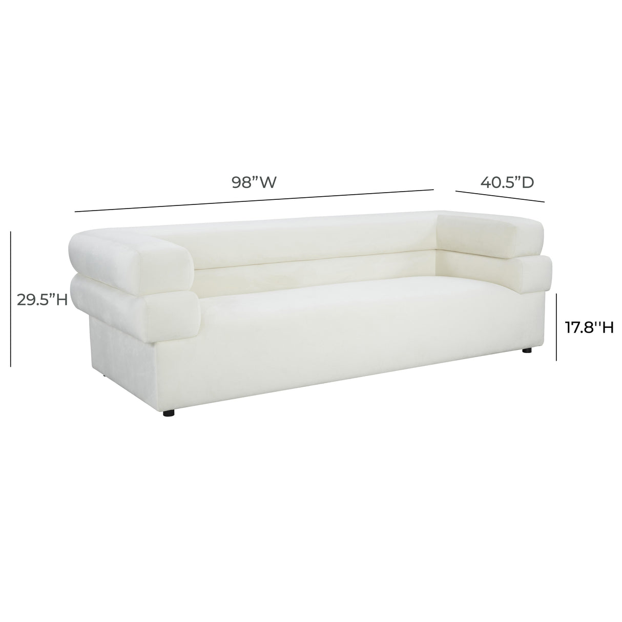TOV Elsa Cream Velvet Sofa