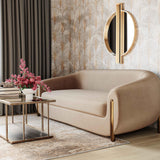 TOV Lina Cafe Au Lait Brown Velvet Sofa