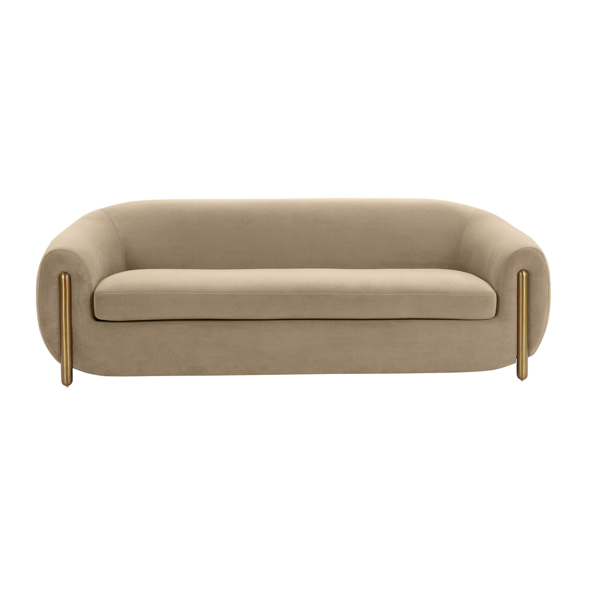 TOV Lina Cafe Au Lait Brown Velvet Sofa