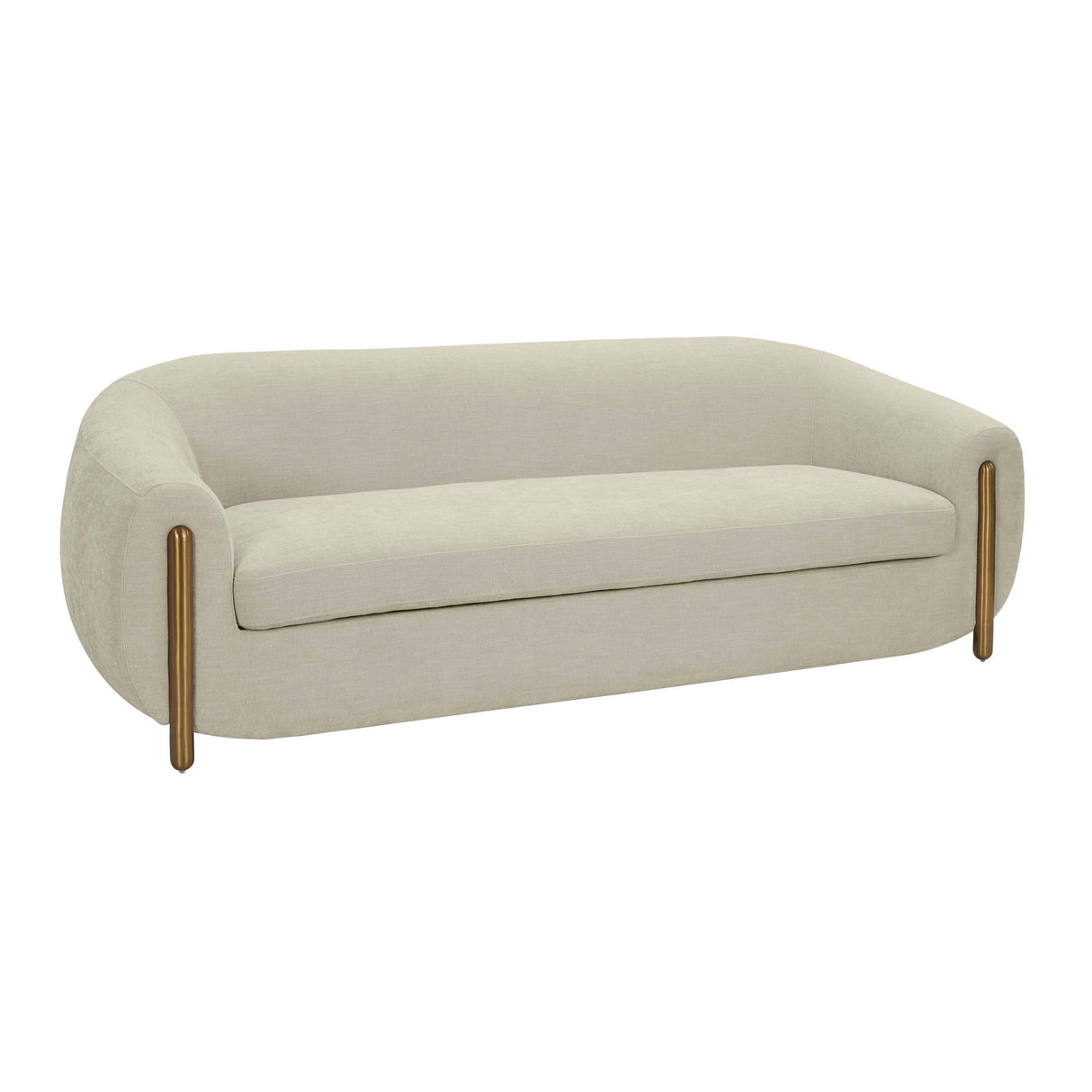TOV Lina Grey Textured Linen Sofa