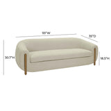 TOV Lina Grey Textured Linen Sofa