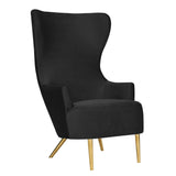 TOV Julia Black Velvet Wingback Chair