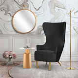 TOV Julia Black Velvet Wingback Chair