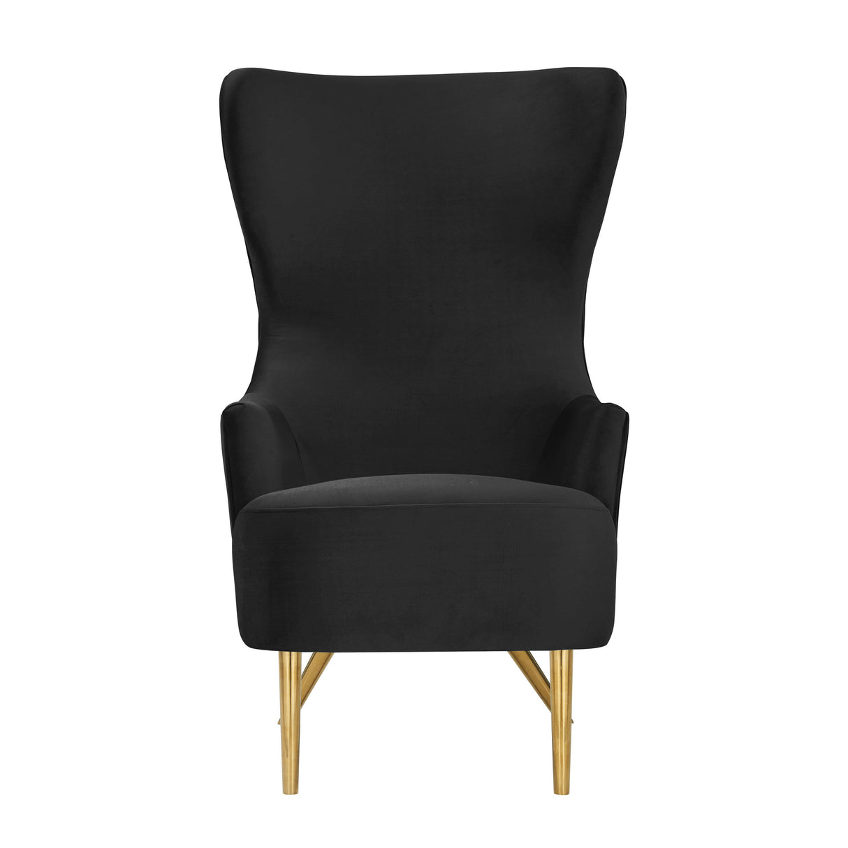 TOV Julia Black Velvet Wingback Chair