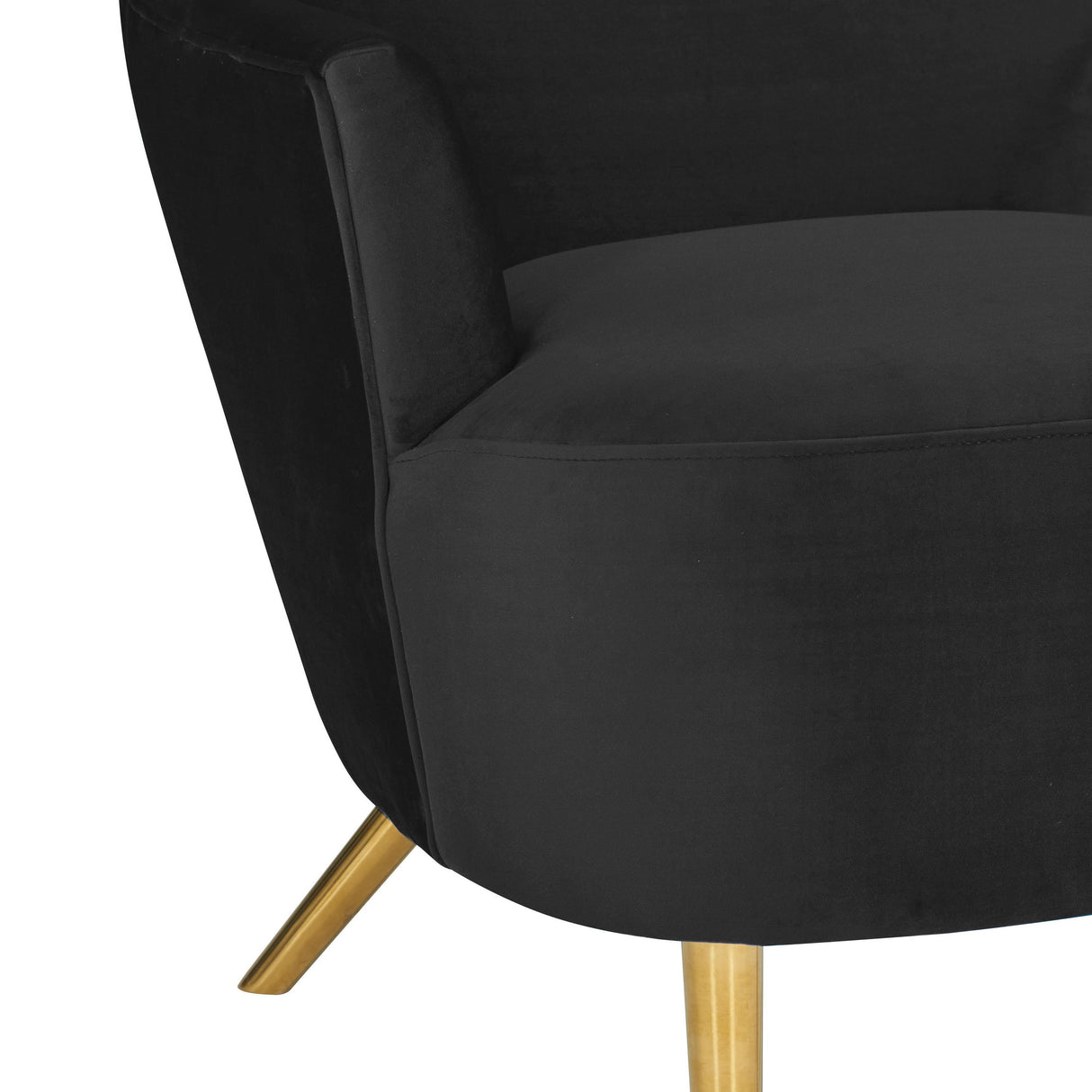 TOV Julia Black Velvet Wingback Chair