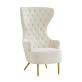 TOV Jezebel Cream Velvet Wingback Chair
