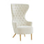 TOV Jezebel Cream Velvet Wingback Chair