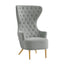 TOV Jezebel Grey Velvet Wingback Chair