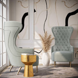 TOV Jezebel Grey Velvet Wingback Chair