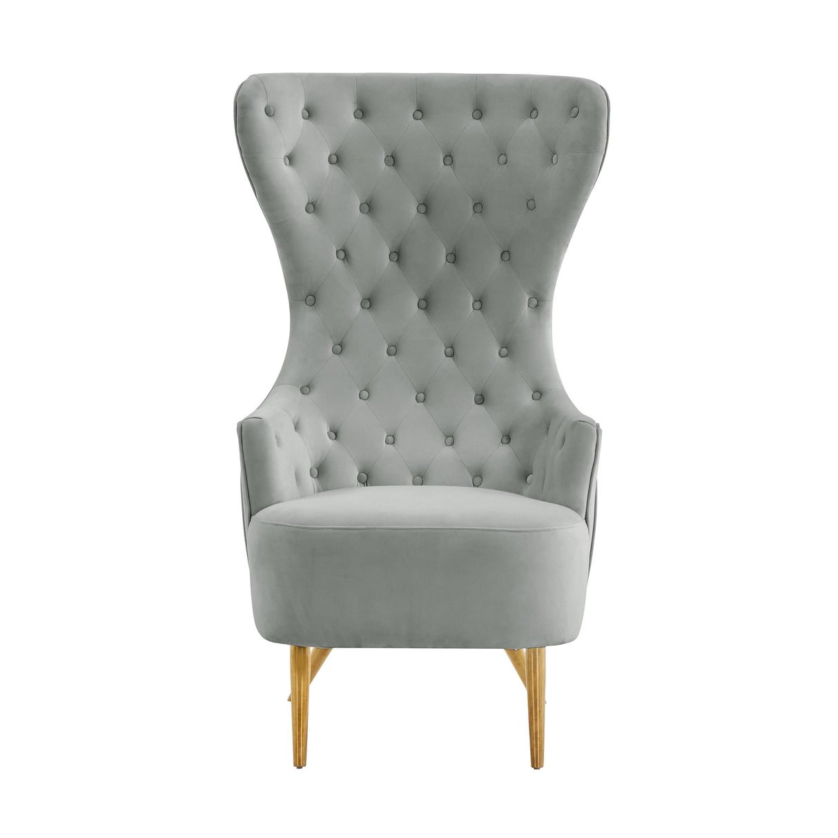 TOV Jezebel Grey Velvet Wingback Chair