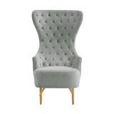 TOV Jezebel Grey Velvet Wingback Chair