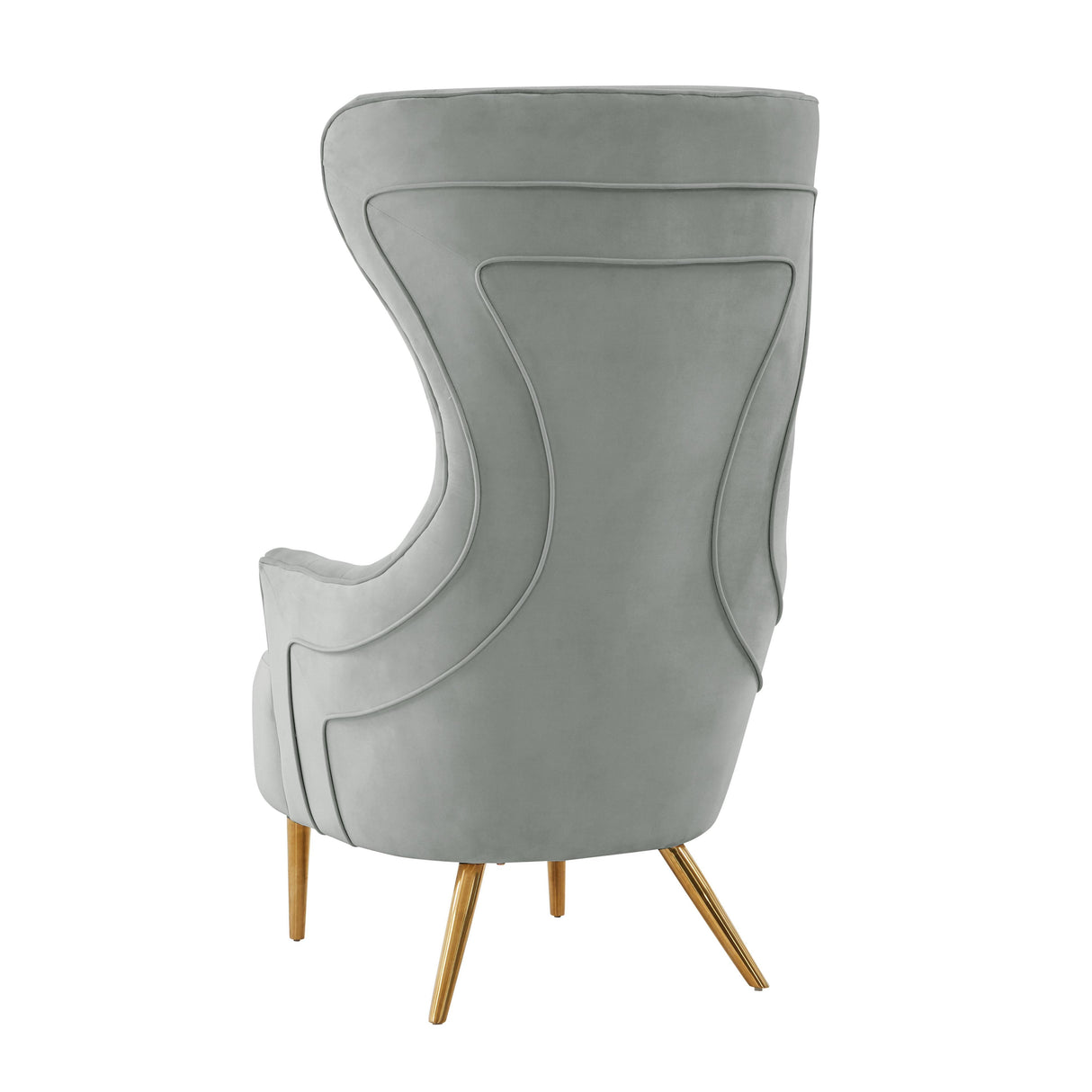 TOV Jezebel Grey Velvet Wingback Chair