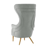 TOV Jezebel Grey Velvet Wingback Chair