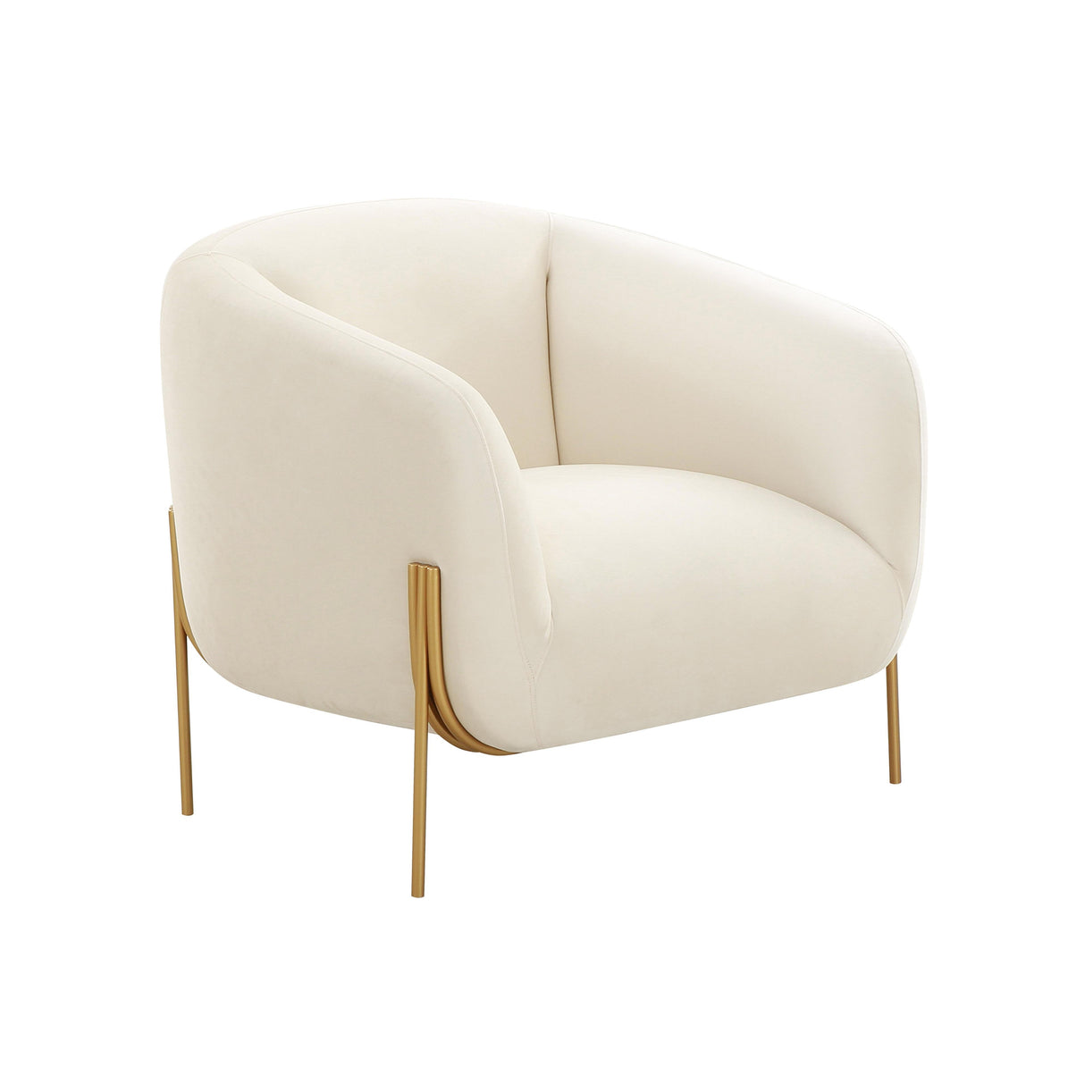 TOV Kandra Cream Velvet Accent Chair