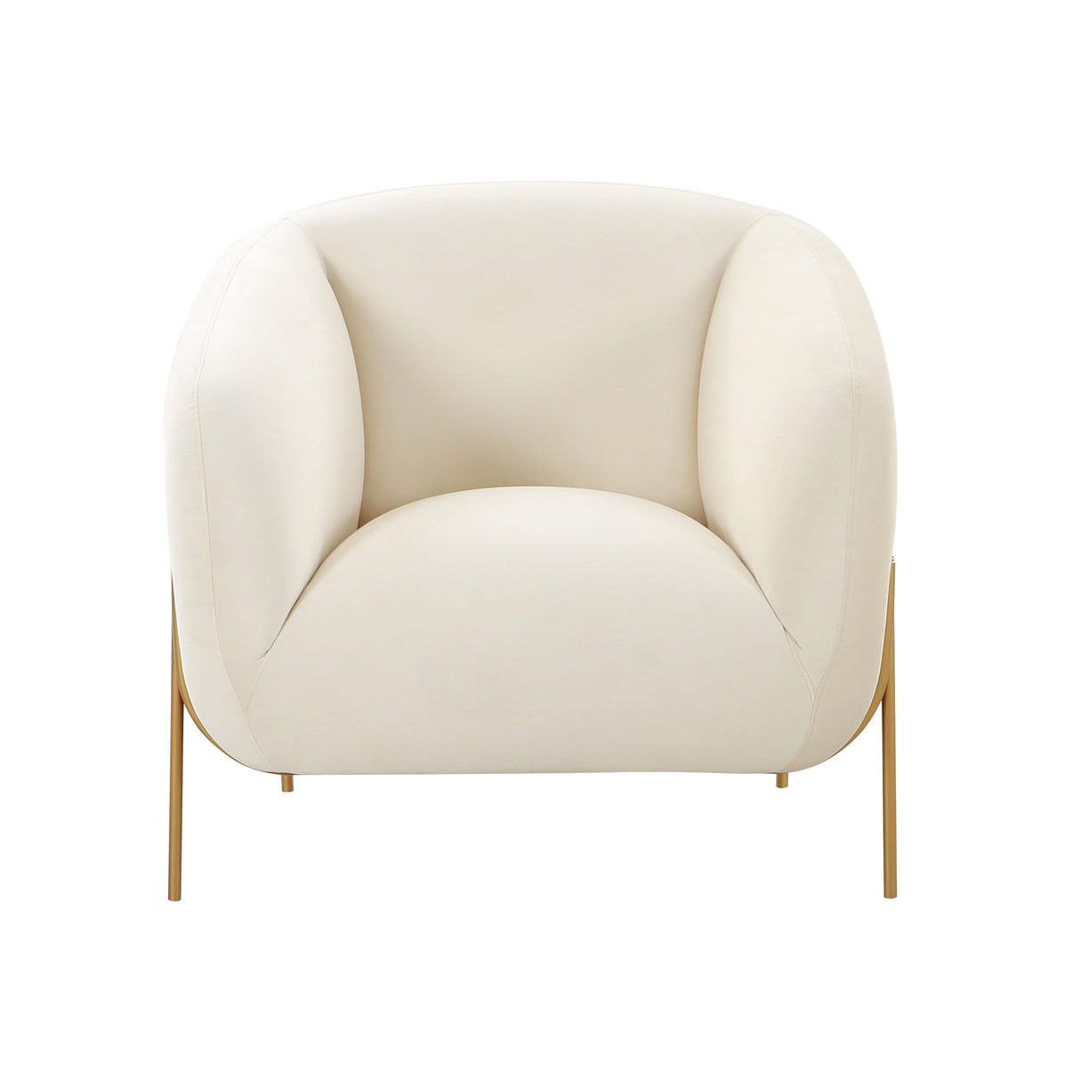 TOV Kandra Cream Velvet Accent Chair