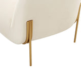 TOV Kandra Cream Velvet Accent Chair