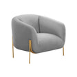 TOV Kandra Grey Velvet Accent Chair