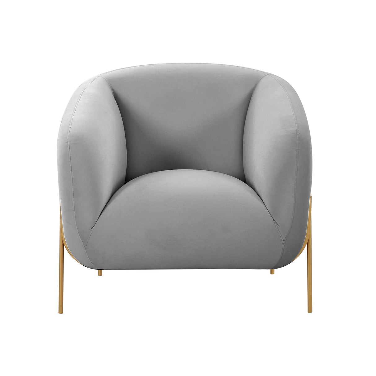 TOV Kandra Grey Velvet Accent Chair