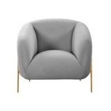 TOV Kandra Grey Velvet Accent Chair