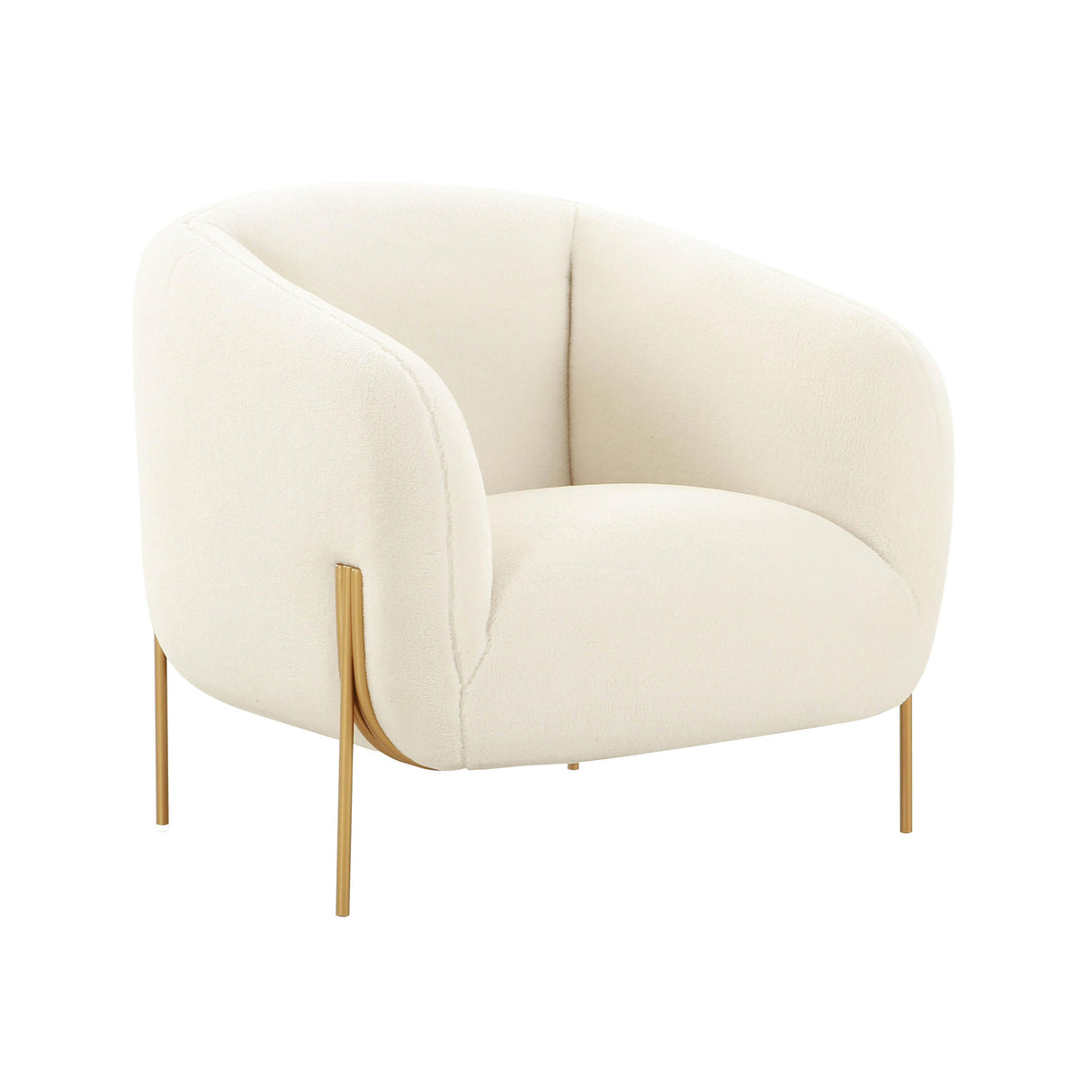 TOV Kandra Cream Shearling Accent Chair