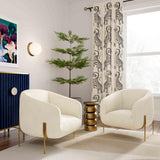 TOV Kandra Cream Shearling Accent Chair
