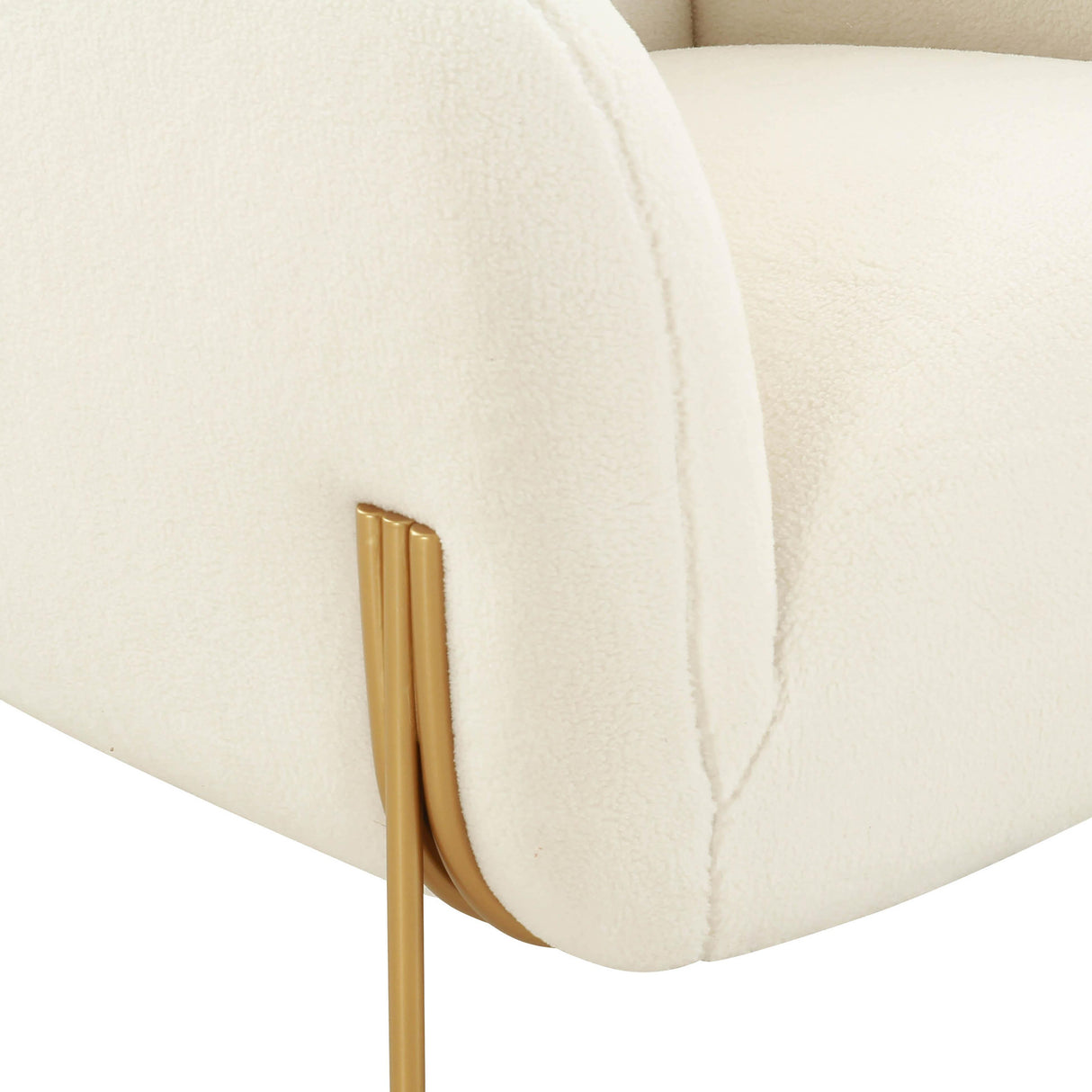 TOV Kandra Cream Shearling Accent Chair