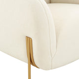 TOV Kandra Cream Shearling Accent Chair