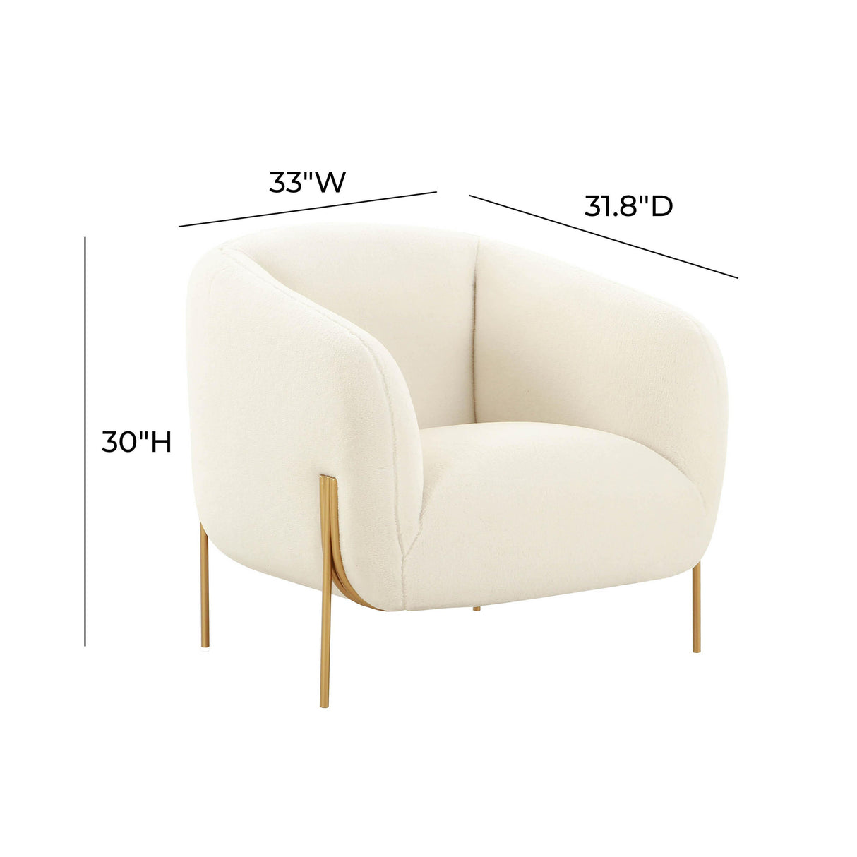 TOV Kandra Cream Shearling Accent Chair
