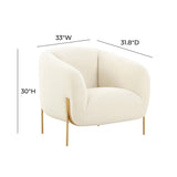 TOV Kandra Cream Shearling Accent Chair