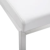 TOV Parma White Performance Vegan Leather and Stainless Steel Counter Stool - Set of 2