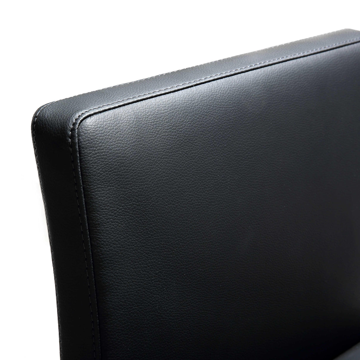 TOV Parma Black Performance Vegan Leather and Stainless Steel Counter Stool - Set of 2