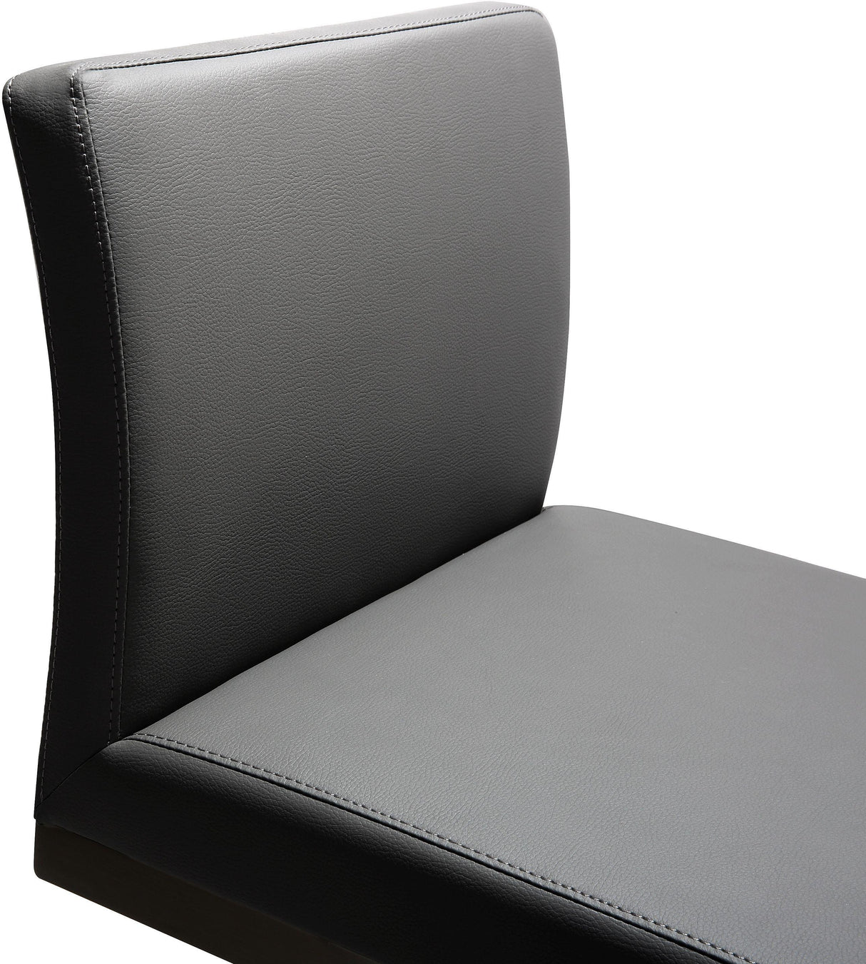 TOV Parma Grey Performance Vegan Leather and Stainless Steel Counter Stool - Set of 2