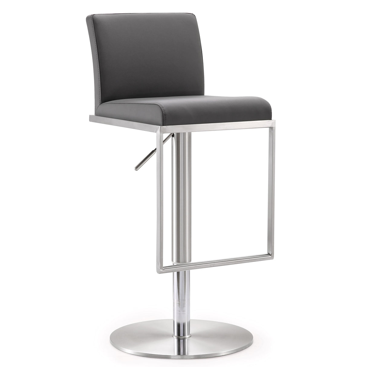 TOV Amalfi Grey Performance Vegan Leather Adjustable Stool