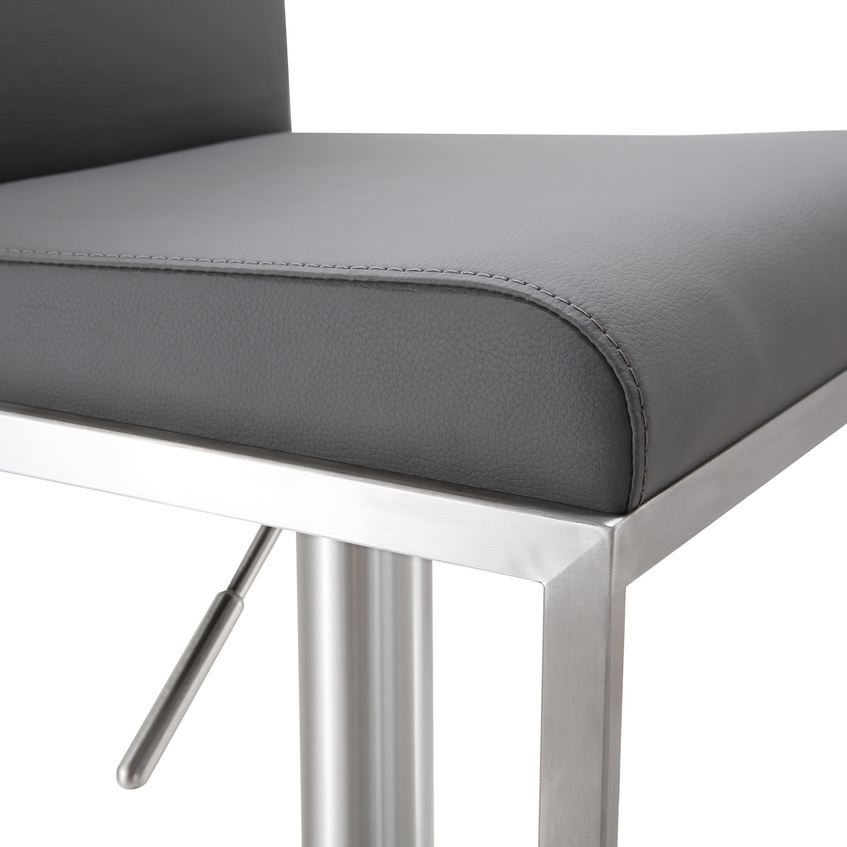 TOV Amalfi Grey Performance Vegan Leather Adjustable Stool