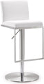 TOV Amalfi White Performance Vegan Leather Adjustable Stool
