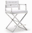 TOV Director White Performance Vegan Leather and Stainless Steel Counter Stool
