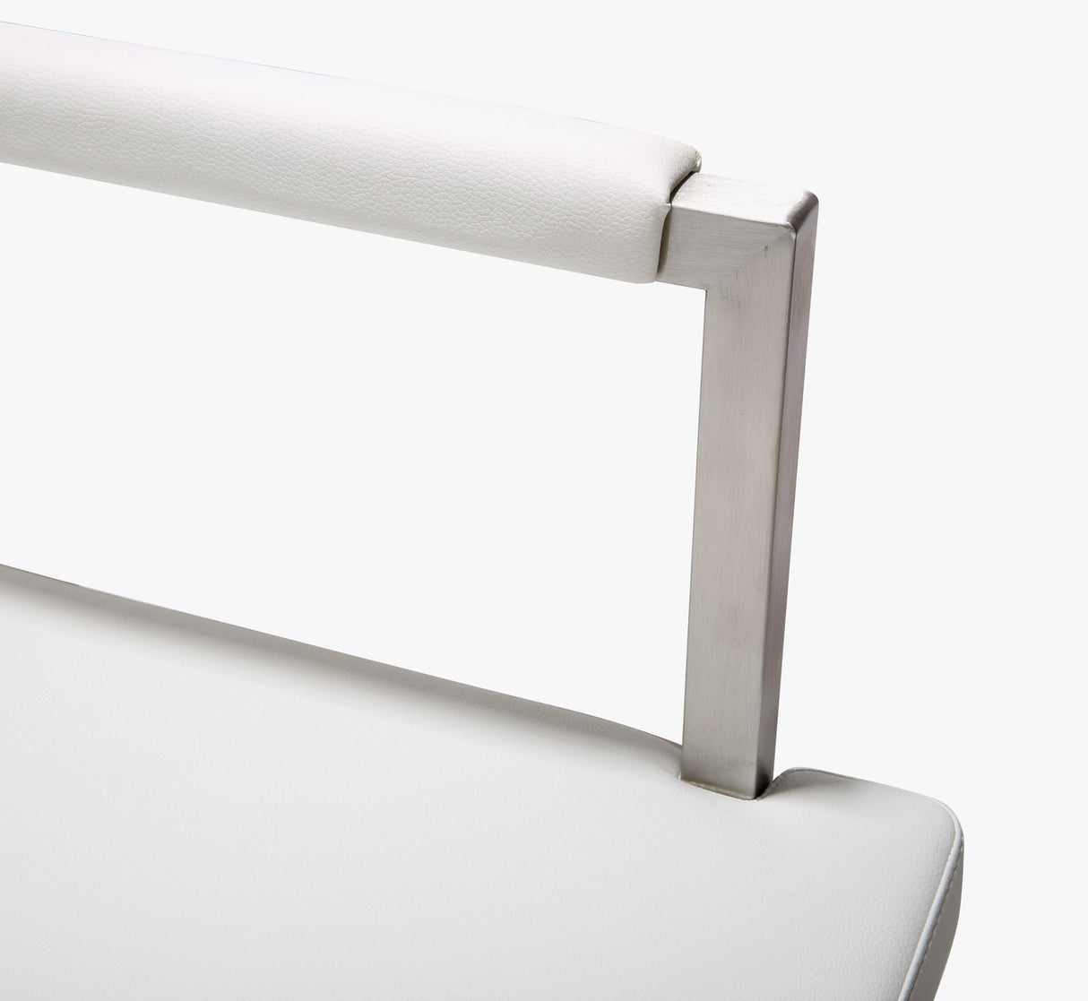 TOV Director White Performance Vegan Leather and Stainless Steel Counter Stool