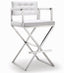 TOV Director White Performance Vegan Leather and Stainless Steel Barstool