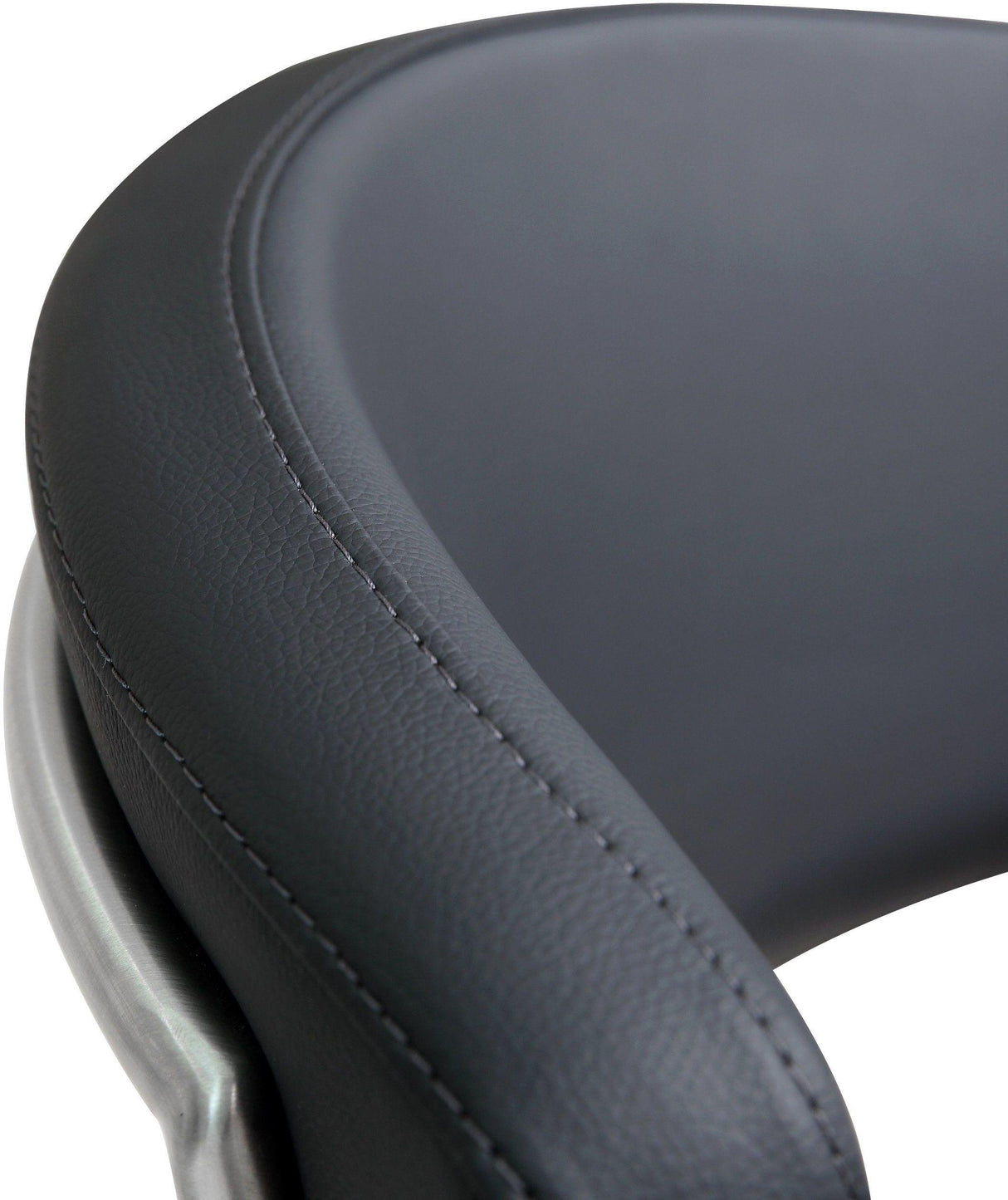 TOV Cosmo Black Performance Vegan Leather and Stainless Steel Barstool