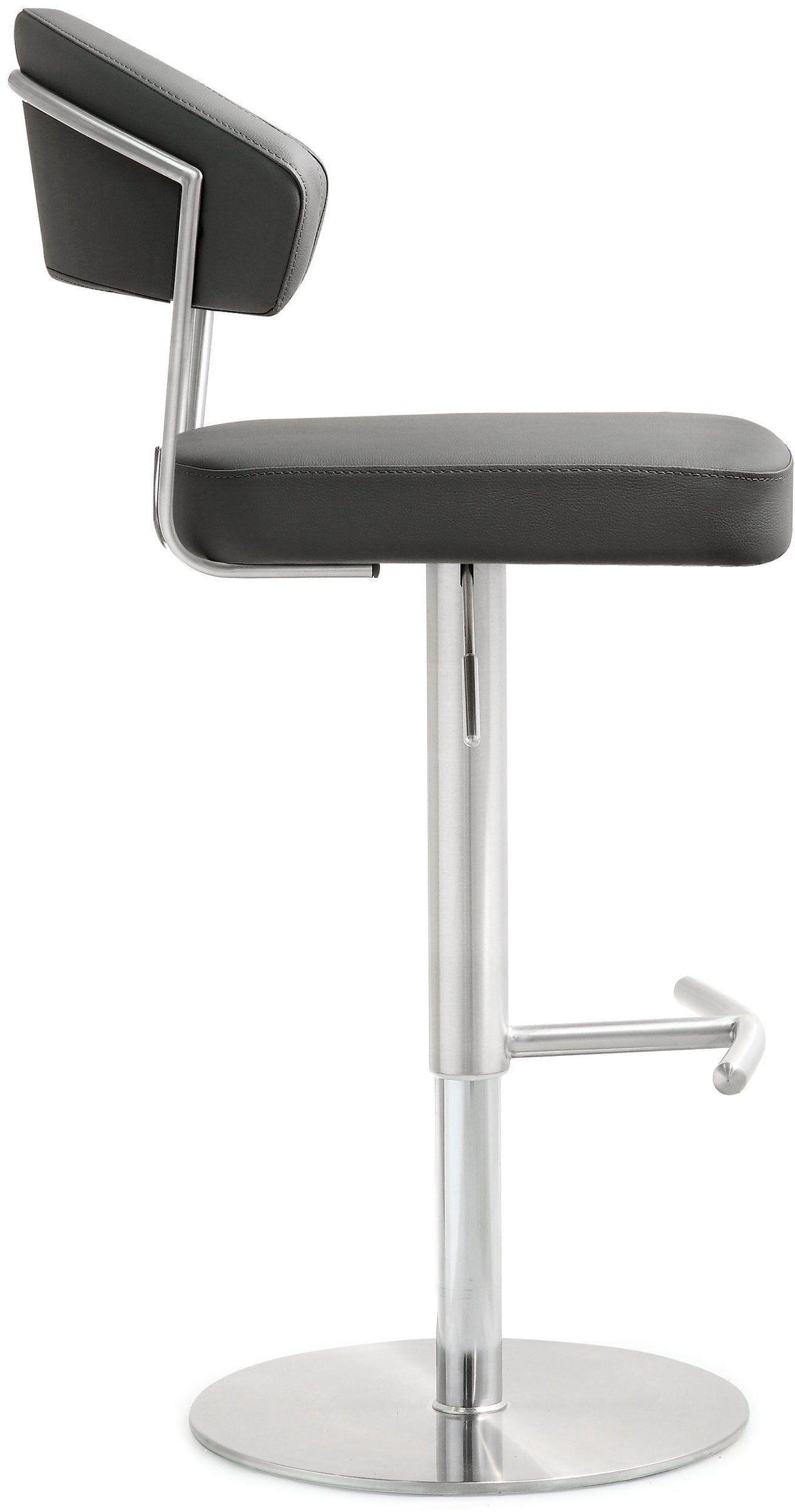 TOV Cosmo Grey Performance Vegan Leather and Stainless Steel Barstool