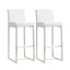 TOV Denmark White Performance Vegan Leather and Stainless Steel Barstool - Set of 2