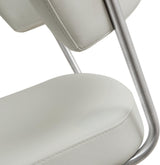 TOV Cosmo Light Grey Performance Vegan Leather and Stainless Steel Barstool