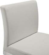 TOV Parma Light Grey Performance Vegan Leather and Stainless Steel Counter Stool - Set of 2